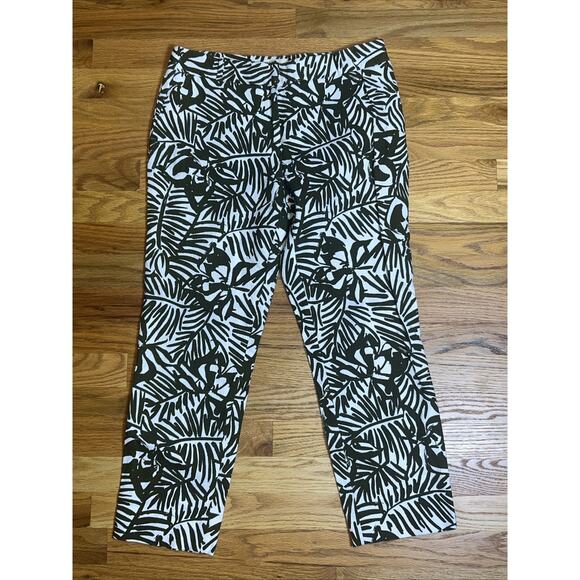 Kate Spade Orchid Print Jackie Havana Crop Ankle Pants Women’s Size 4 Green $258 - Picture 3 of 9